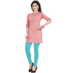Classic Cambric Cotton Printed Kurti in Pink Colour