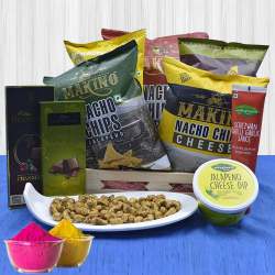 Dazzling Gourmet Gifts Hamper with Herbal Gulal for Holi