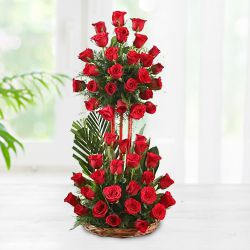 Gorgeous Arrangement of 50 Red Roses