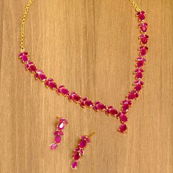 Precious Ruby Necklace N Earrings Set