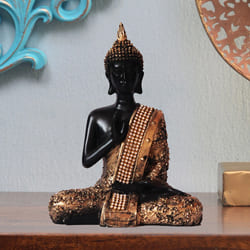 Handmade Meditating Lord Buddha Polyresin Idol