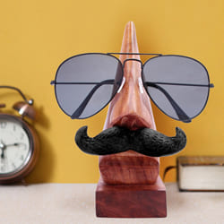 Fantastic Handmade Nose Shape Spectacle Stand with Moustache
