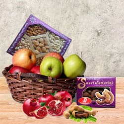 Enticing Fruit N Nut Gift Basket
