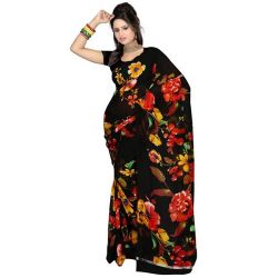 Fascinating Faux Gorgette Printed Saree