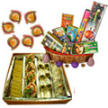 Assorted Sweets, Crackers and Wax Diya