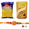 Sublime Festive Special Om Rakhi ,Lindt Chocolate with Moong Dal to Rakhi-to-australia.asp