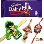 Magnetic Bhaiya, Bhabhi N Kid Rakhi With Cadbury Chocolate to Rakhi-to-canada.asp