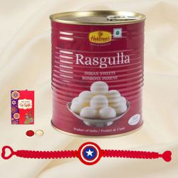 Rasgulla Shining N Captain America Rakhi to Canada-rakhi-sweets-n-chocolates.asp