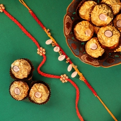 Ferrero N Beaded Rakhi Delight to Canada-rakhi-hampers.asp