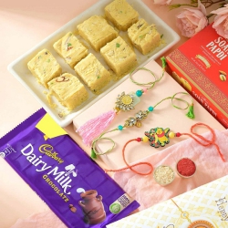 Bhaiya Bhabhi Celestial Rakhi Combo to Canada-rakhi-sweets.asp