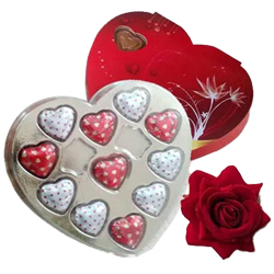 Red Heart Shape Pack of Assorted Homemade Chocolates to India