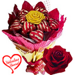 Delicious 12 Pcs Heart Shaped Chocolates Bouquet
