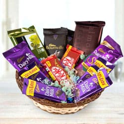 Sumptuous Assorted Chocolates Gift Basket to India