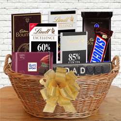 Yummy Gift Basket of Dark Chocolates for Dad
