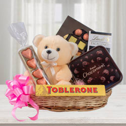 Delectable Chocolate Hamper with Teddy