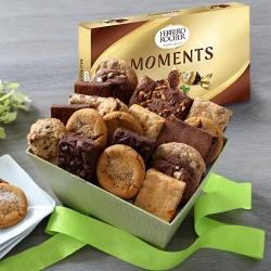 Yummy Brownies with Cookie Mans Assorted Cookies Gift Box to India