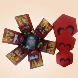 Exquisite Personalized Explosion Box of Photos n Mixed Chocolates to Rajamundri