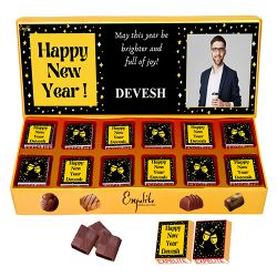 Luscious Personalized New Year Choco Delight to India
