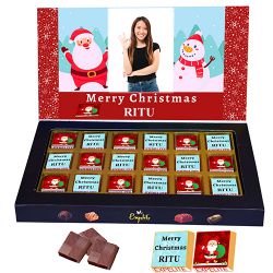 Blissful Personalize Christmas Chocolates Box to Alwaye