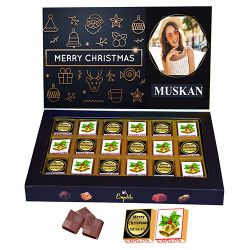 Festive Assortment of 18 Personalized X Mas Chocolates to Tirur