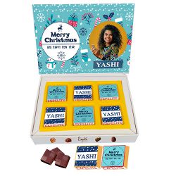 Delectable Christmas Personalized Chocolates Box to Rajamundri