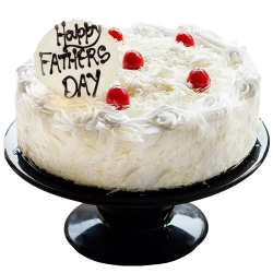Fresh Baked Eggless White Forest Fathers Day Cake
