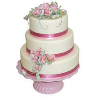 Delectable Three-Tier Wedding Cake to Sivaganga
