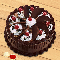 Delisious Chocolate Cake with free Roli Tilak and Chawal