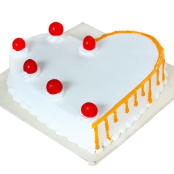 Scrumptious Heart-Shape Vanilla Cake