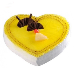 Tasty Heart-Shaped Pineapple Cake