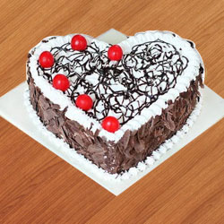 Tasty Black Forest Cake in Heart-Shape