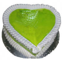 Delicious Kiwi Cake in Heart-Shape