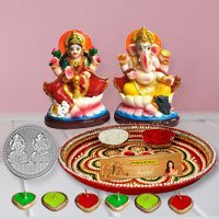 Laxmi Pooja Complete Hamper with free silver plated coin for Diwali 