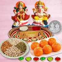 Laxmi Pooja Complete Hamper with Dry Fruits and Ladoo for Diwali  to Rajamundri