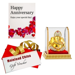 Caring Gift of Vighnesh Idol, Mainland China Gift E Voucher and Anniversary Card