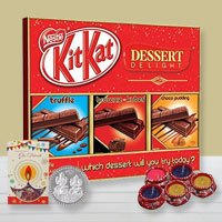 Nestle KitKat Dessert Delight with Diya n Cards, Free Silver Coin to World-wide-diwali-chocolates.asp