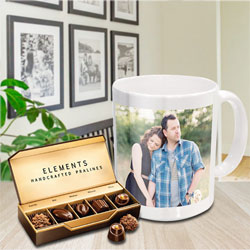 Superb Personalized Coffee Mug with Premium Chocolates from ITC to Tirur