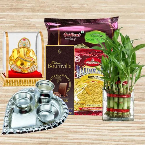 Eco Friendly Gift for Good Luck with Sweets n Chocolates to Diwali-gifts-to-world-wide.asp