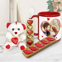 Amazing Personalized Photo Mug Love Hamper for Valentines Day to Lakshadweep