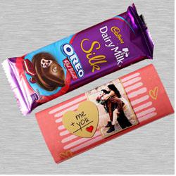 Personalized Cadbury Dairy Milk Silk Oreo Red Velvet Chocolate to India