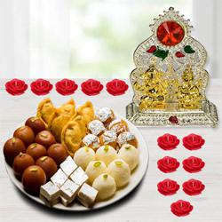 Special Diwali Sweets with Laxmi Ganesh Mandap, Free Candle to India