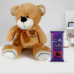 Marvelous Birthday Gift of Teddy with Chocolate for Kids
