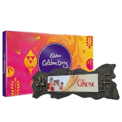 Remarkable Handmade Name Plate with Chocolate Assortments to Chittaurgarh