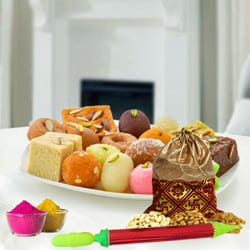 Delicious Assorted Sweets with Dry Fruits Gift Combo for Holi