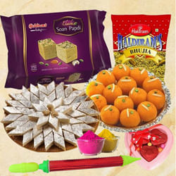 Delightful Sweets n Namkeen Gift Combo for Holi