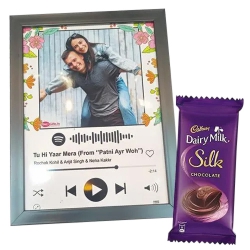 Marvelous Personalized Music Photo Frame with Cadbury Silk to Tirur