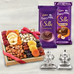 Lavish Gift of Cadbury Chocolates and Dry Fruits with Idol to India