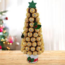 Sensational XMas Tree of Ferrero Rocher Chocolates to Hariyana