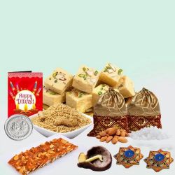 Superb Sweets n Dry Fruits Gift with Ganesh Lakshmi Mandap to Marmagao