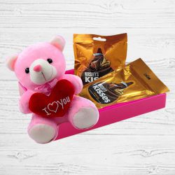 Dazzling Pair of Hersheys Kisses n Teddy with Heart to Dadra and Nagar Haveli